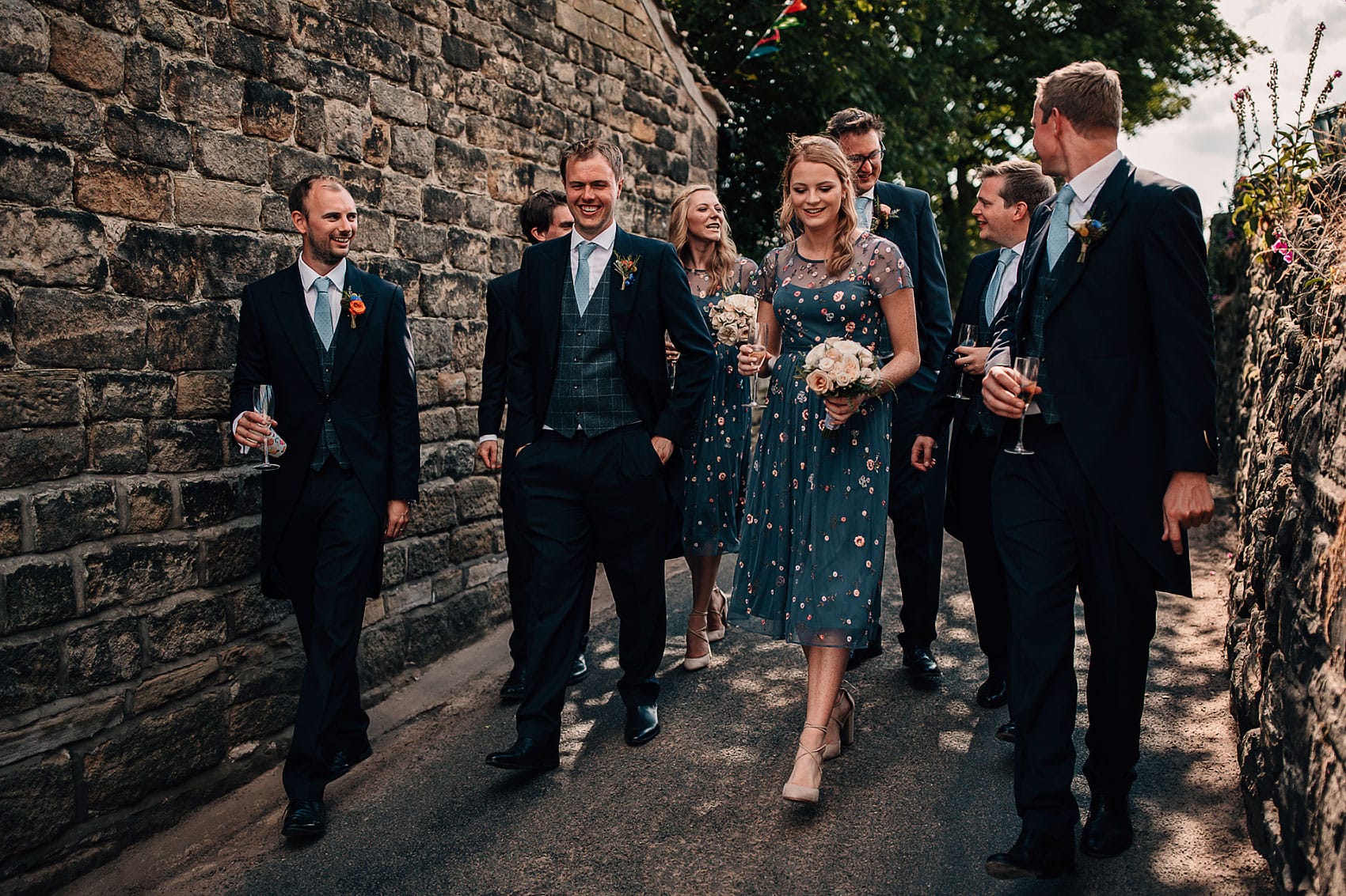 documentary wedding photography bridal party