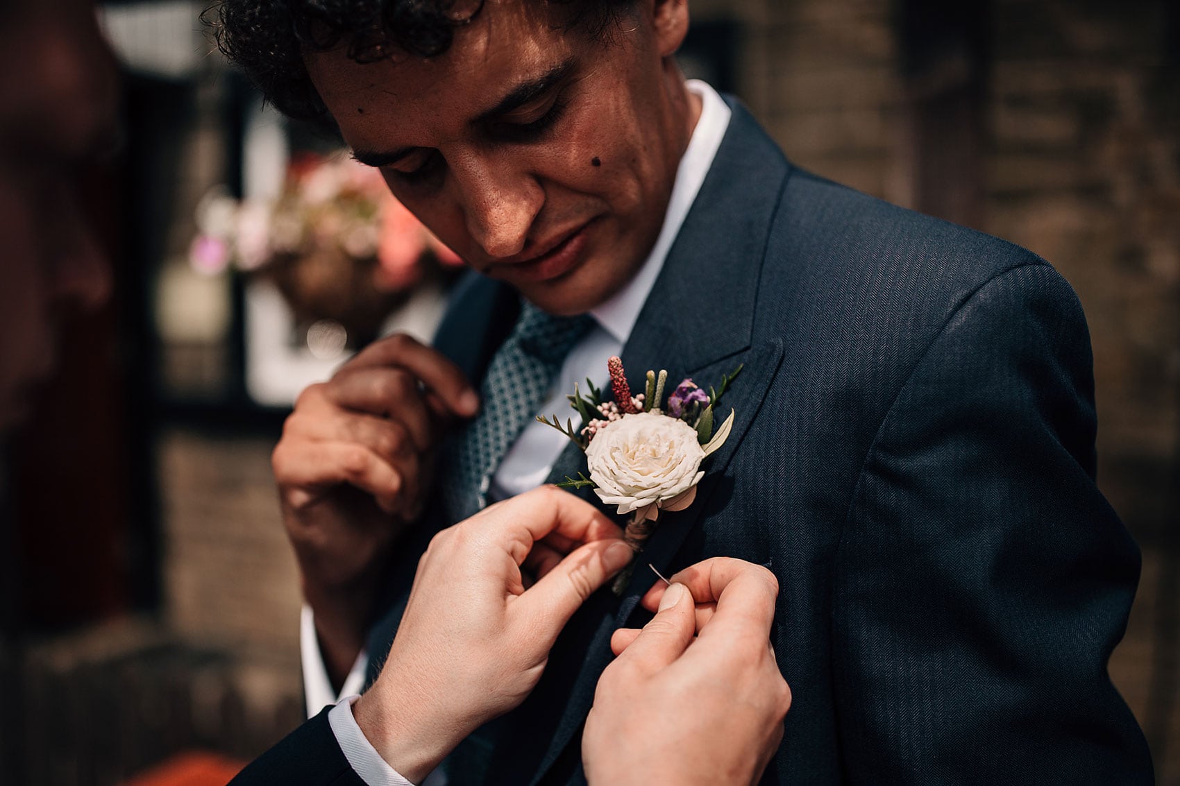 groom outdoor wedding Yorkshire