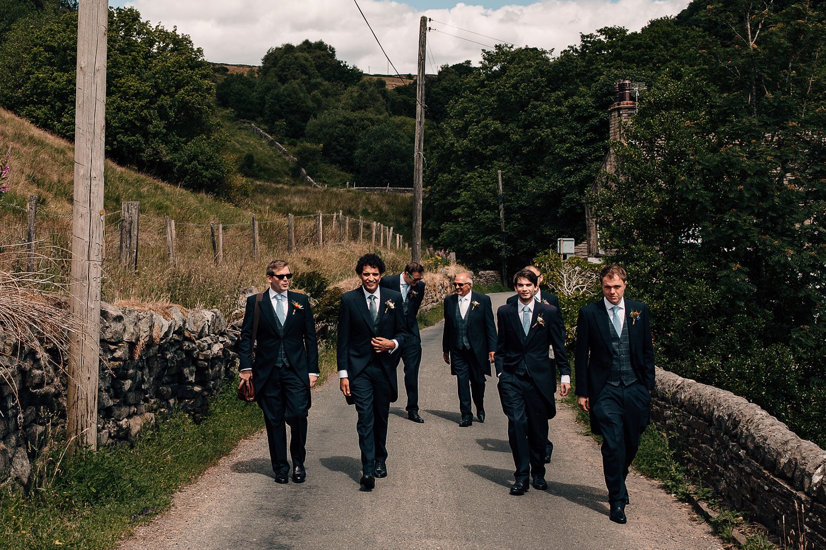 groomsmen outdoor summer wedding Yorkshire photography