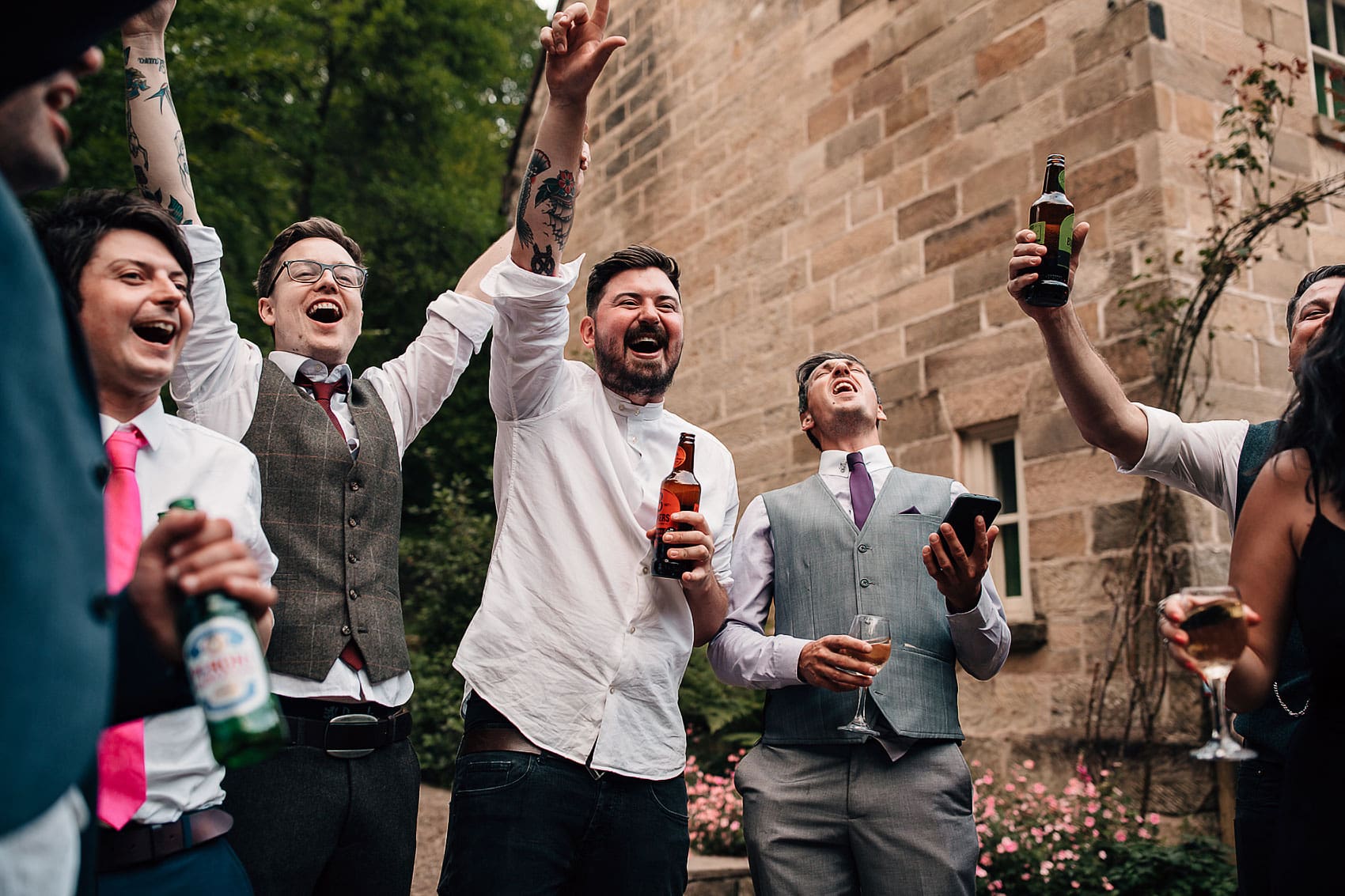 rustic outdoor wedding party Yorkshire