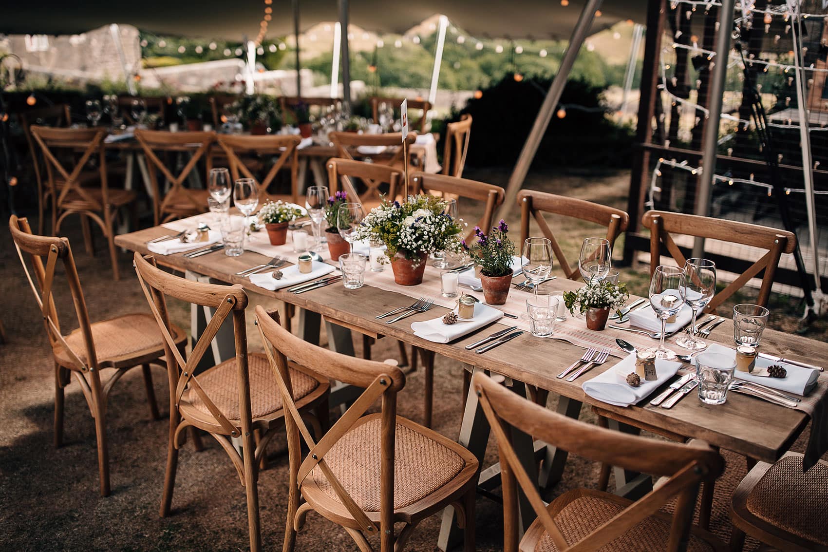 rustic wedding decor marquee