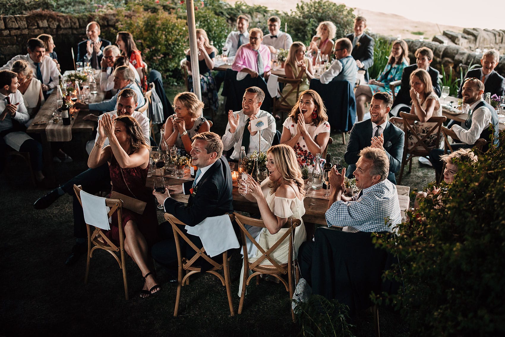 wedding guests outdoor speeches photography