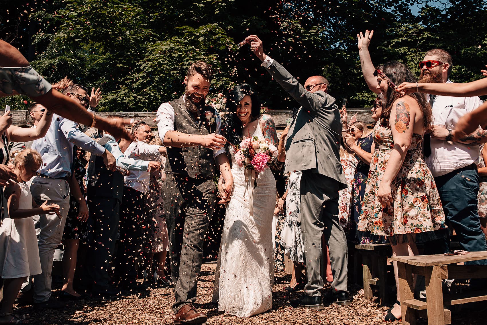 woodland wedding confetti party