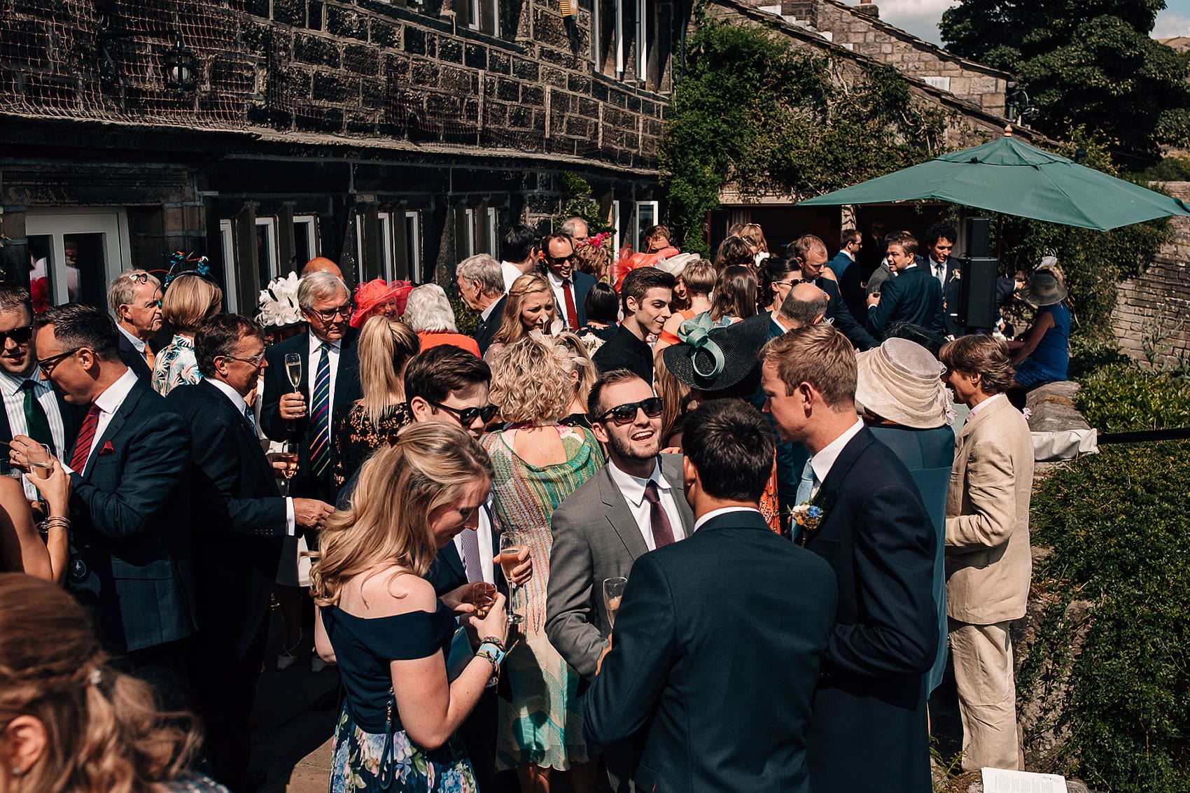 Yorkshire garden wedding guests summer