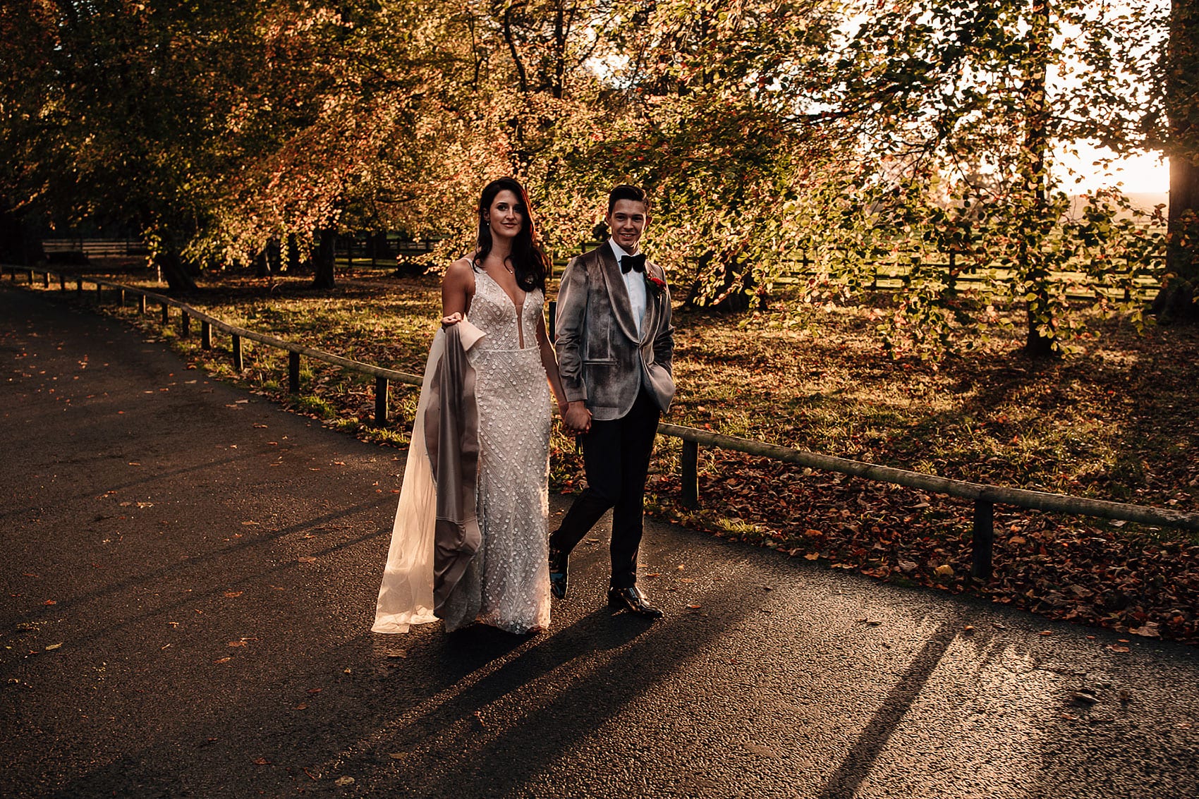 autumnal wedding golden hour photography