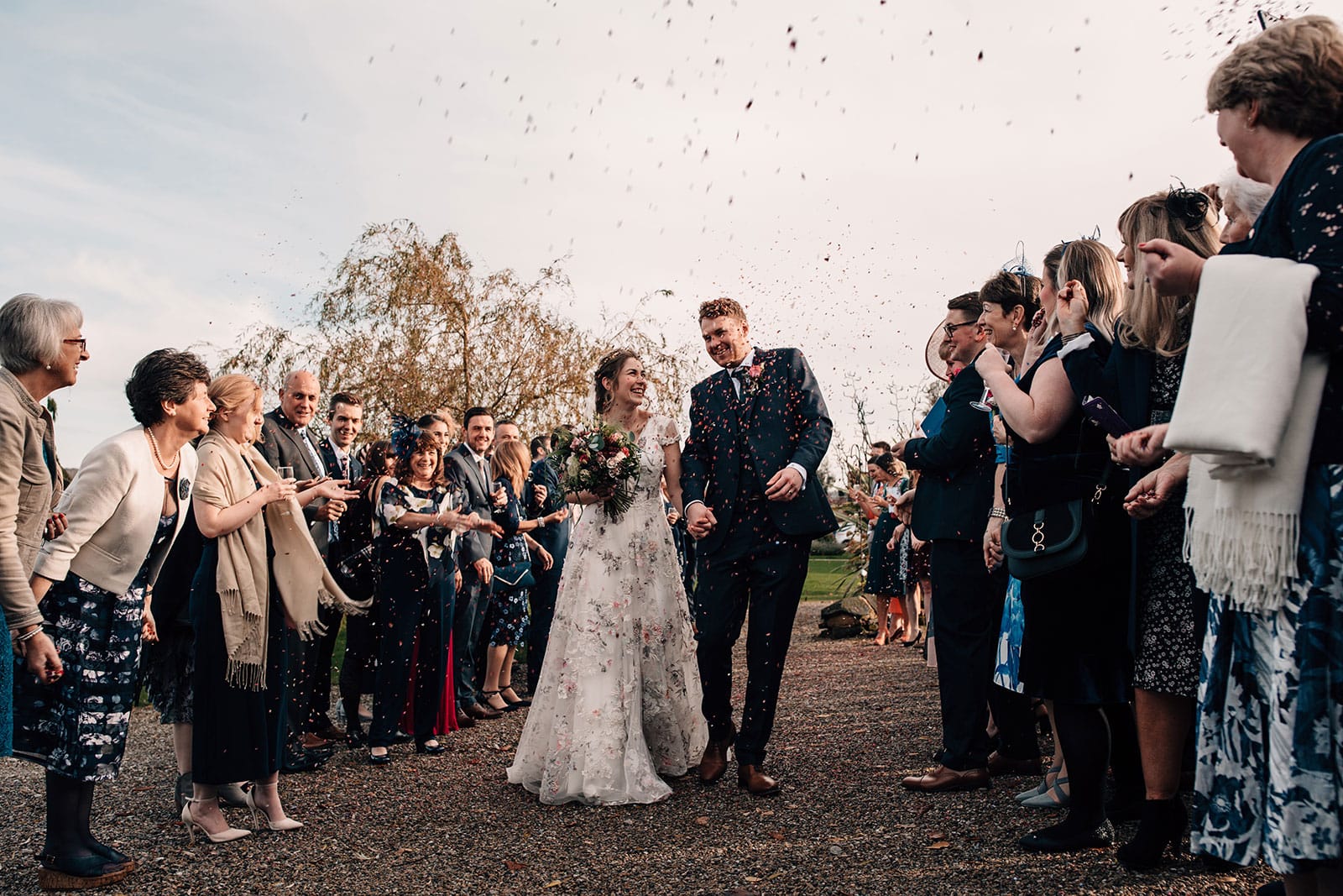 Yorkshire Wedding Barn photography confetti