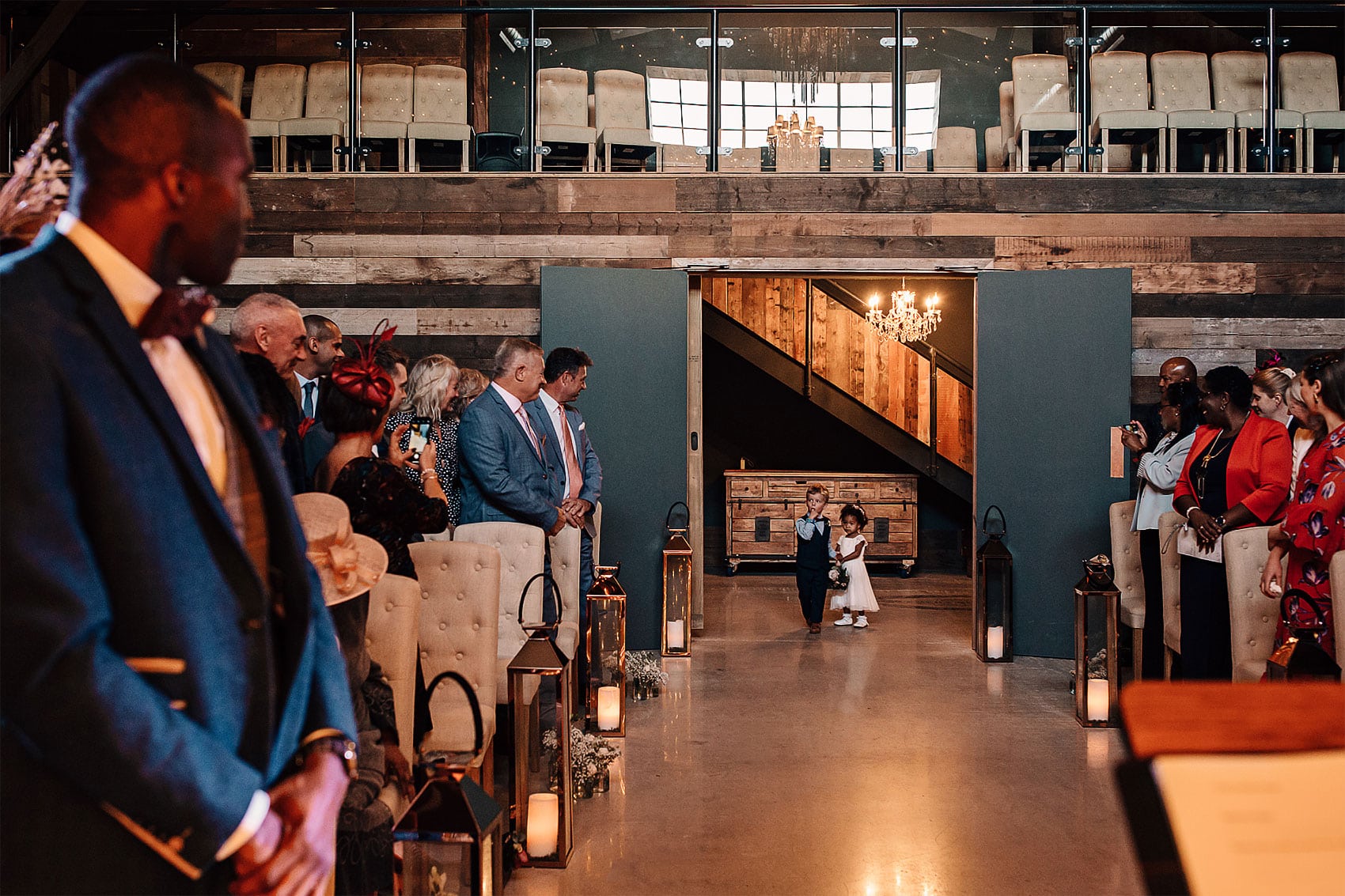 flower girl page boy wooden barn wedding photography