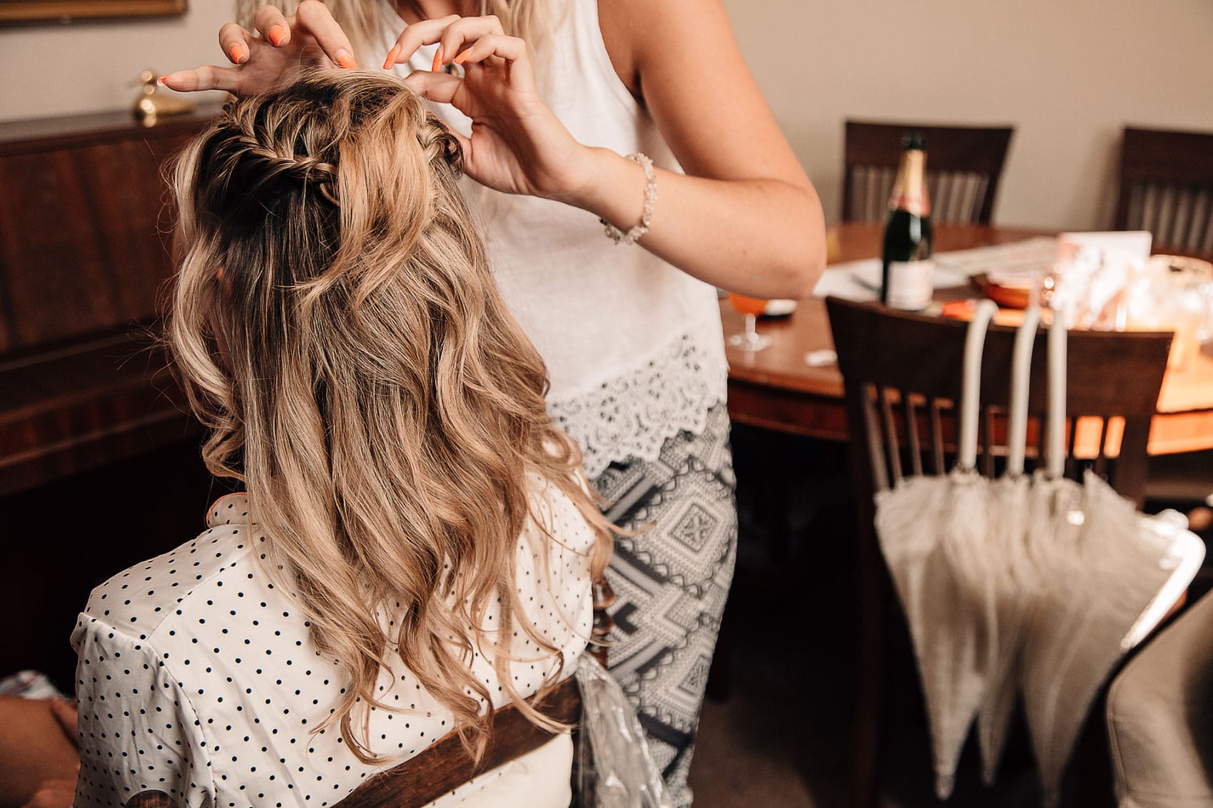 boho bridal preparations photography
