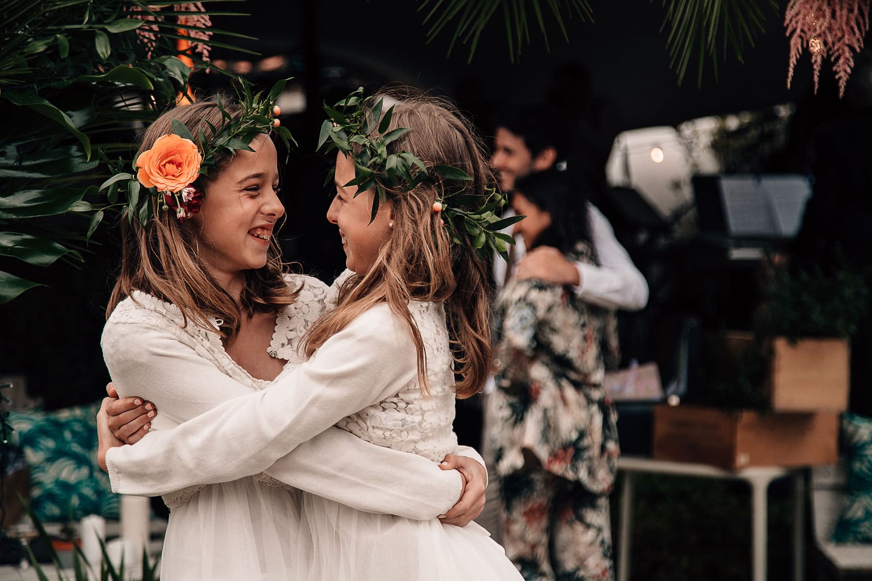 flower girls tropical beach styling