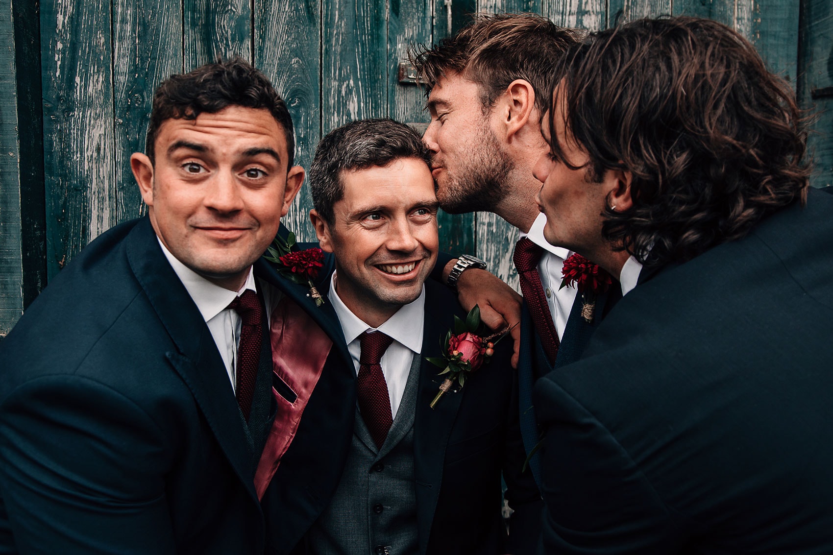 groomsmen fun wedding photography seaside