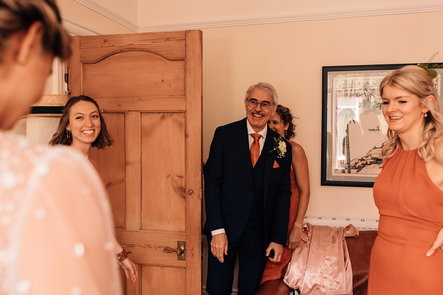father of the brides first look real wedding photography