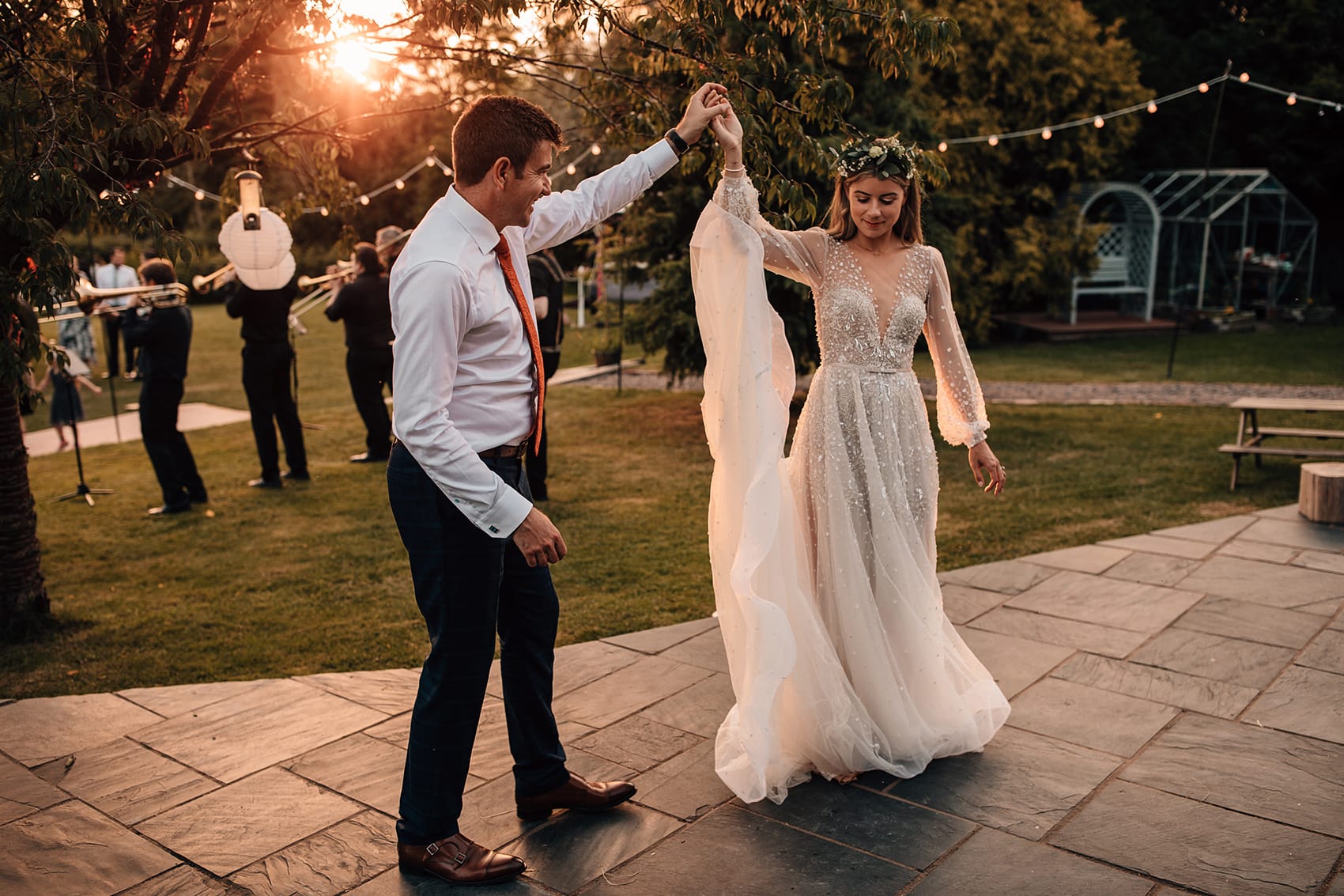 festival style wedding dancing outdoors photography