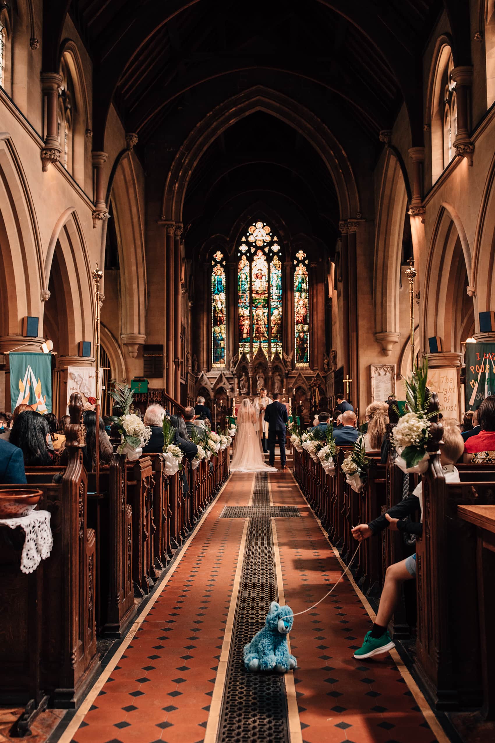 un-staged wedding photography church wedding