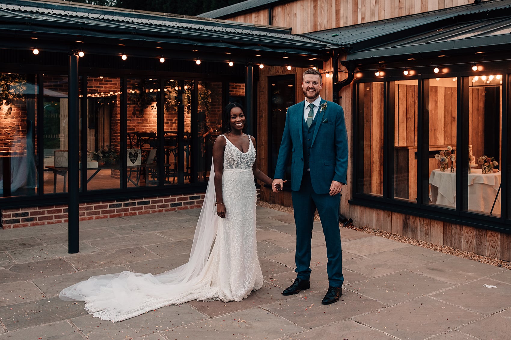 Foxtail Barns UK wedding photographer bride and groom