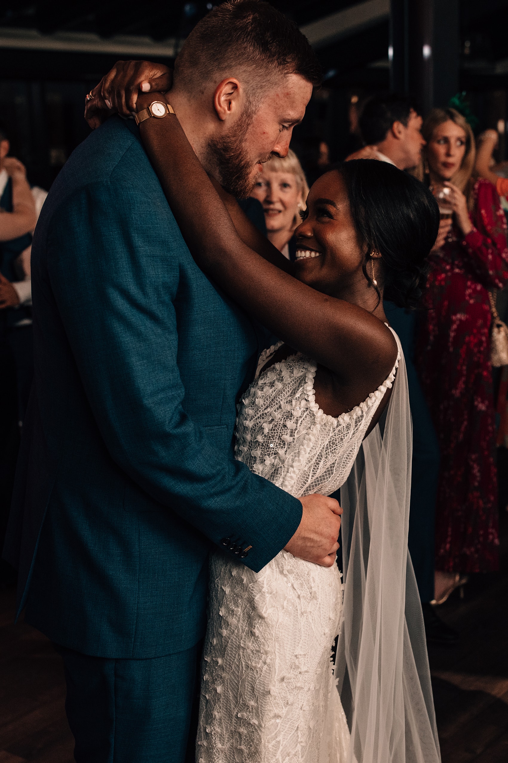 bride and groom on dance-floor documentary photography