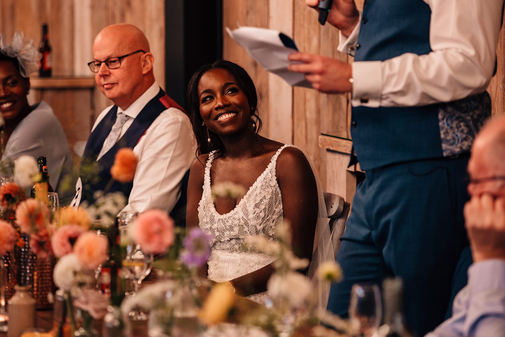documentary photography of brides reaction during speeches